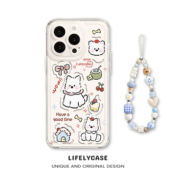 iPhone beads series | Cute Puppy Liquid Silicone Phone Case