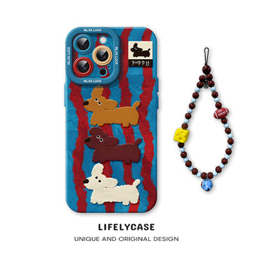 iPhone beads series | Cute Dachshund Liquid Silicone Phone Case
