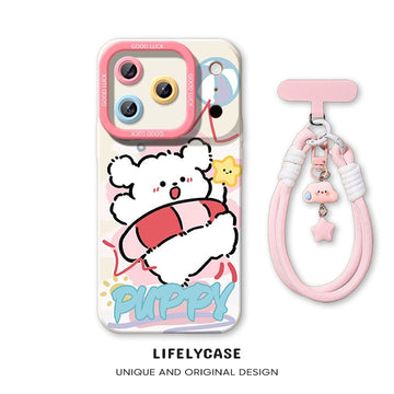iPhone beads series | Cute Puppy Liquid Silicone Phone Case