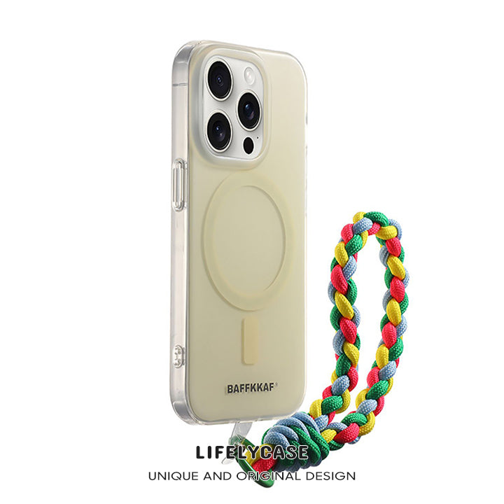 iPhone Lanyard Series | Frosted Yellow Phone Case with Magsafe Support