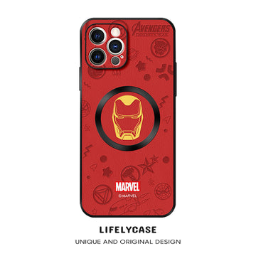 iPhone MagSafe Series | Original Design "iron Man" Cartoon Leather Phone Case