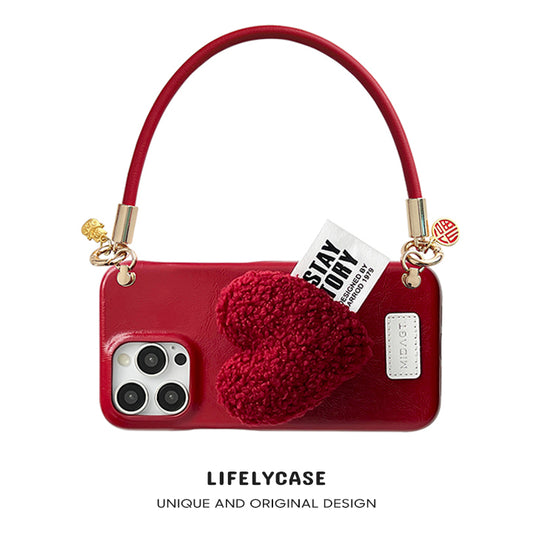 iPhone Lanyard Series | Plush Love Home Leather Phone Case