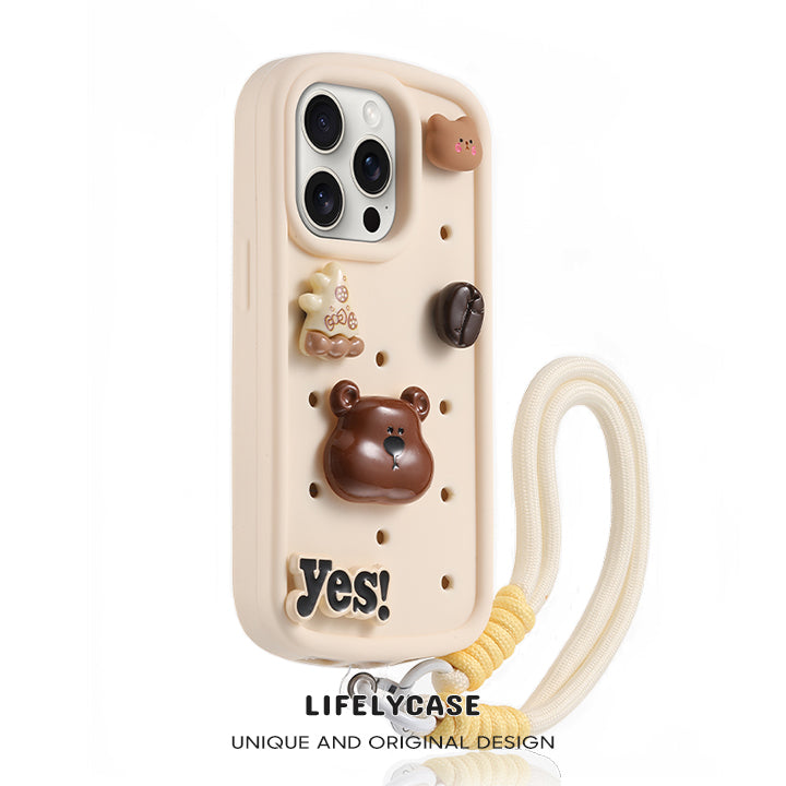 iPhone Lanyard Series | Liquid Silicone Cartoon Phone Case