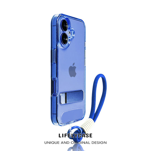 iPhone Lanyard Series | Invisible Metal Bracket Translucent Phone Case