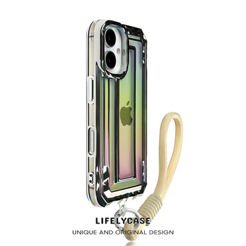 iPhone Lanyard Series | Colorful Laser Design Electroplating Phone Case