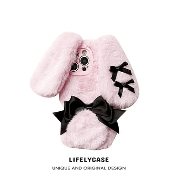 iPhone Series | Bowknot Rabbit Ears Plush Phone Case