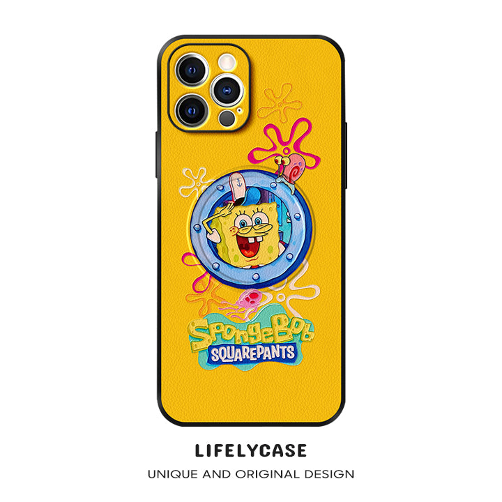iPhone MagSafe Series | "SpongeBob SquarePants" Leather Phone Case
