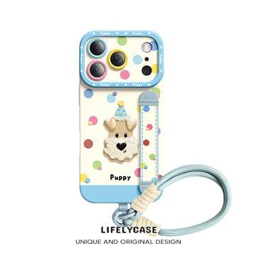 iPhone Wristband Series | "Cute Puppy" Liquid Silicone Phone Case
