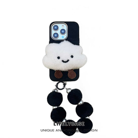 iPhone Lanyard Series | Smiley Cloud Plush Phone Case