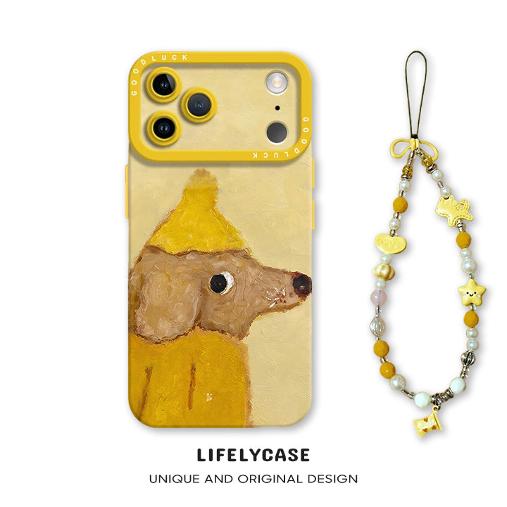 iPhone beads series | Cute Puppy Liquid Silicone Phone Case