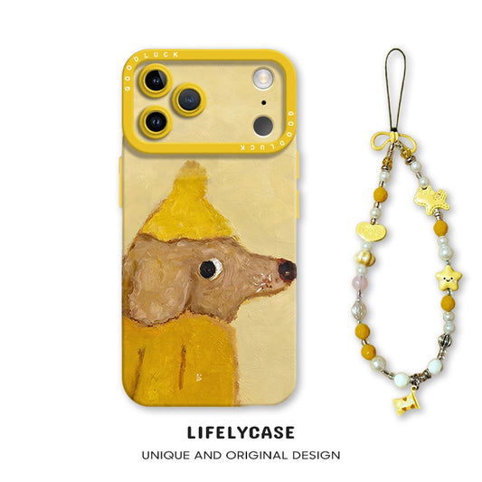 iPhone beads series | Cute Puppy Liquid Silicone Phone Case