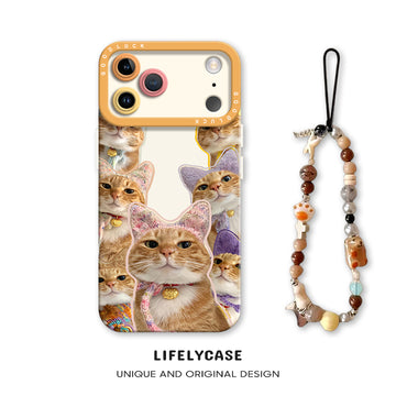 iPhone beads series | Cute Cat Liquid Silicone Phone Case
