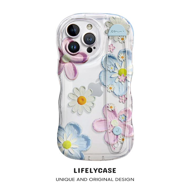 iPhone Series | “Daisy” Design Transparent Wristband Phone Case