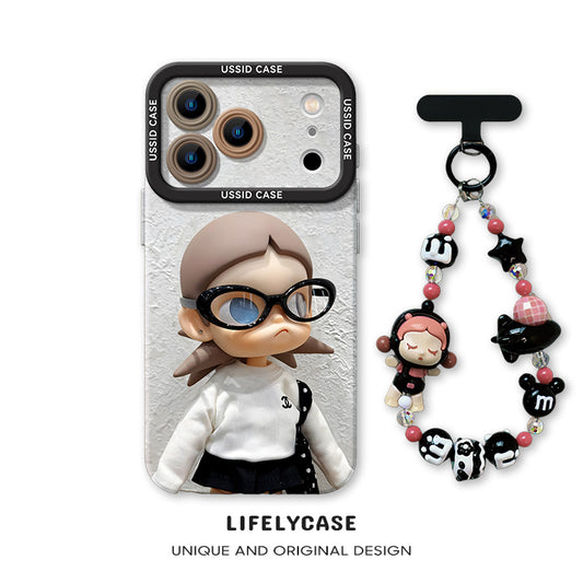 iPhone beads series | Cute Girl Liquid Silicone Phone Case