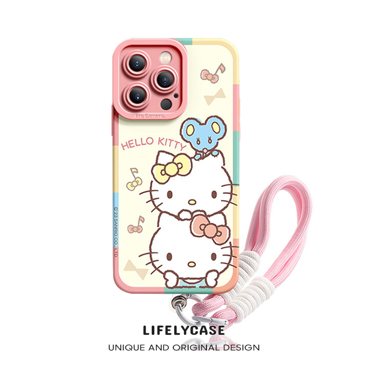 iPhone Lanyard Series | Fashion Cartoon Liquid Silicone Phone Case