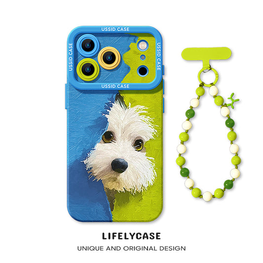 iPhone beads series | Cute Puppy Liquid Silicone Phone Case