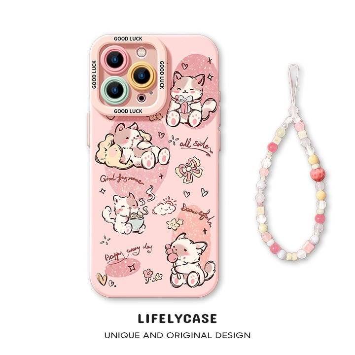 iPhone beads series | Cute Cartoon Liquid Silicone Phone Case