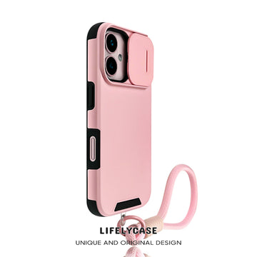 iPhone Lanyard Series | Frosted Phone Case with Lens Sliding Window Design