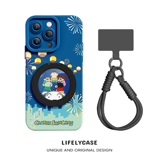 iPhone Lanyard Series | Doraemon Magnetic Rotating Stand Phone Case