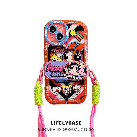 iPhone Lanyard Series | The Powerpuff Girls Cartoon Clip Phone Case