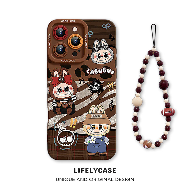 iPhone beads series | Labubu Liquid Silicone Phone Case