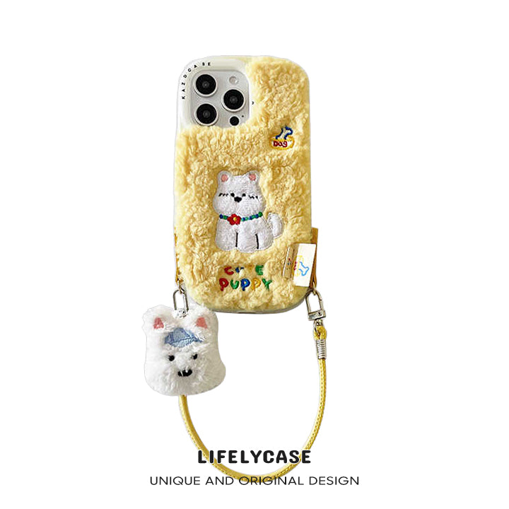 iPhone Lanyard Series | West Highland White Terrier Plush Phone Case