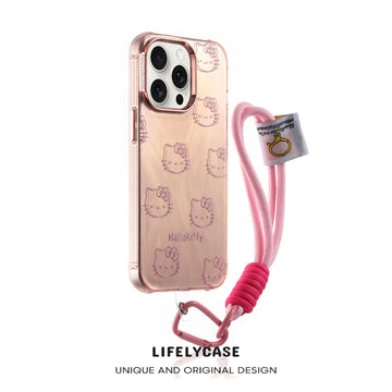 iPhone Lanyard Series | Cute Hello Kitty Electroplated Phone Case