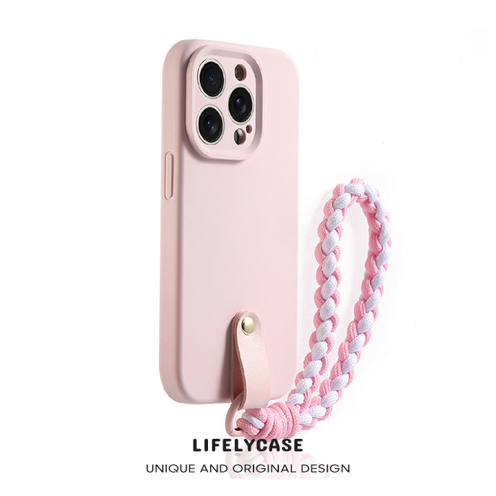 iPhone Lanyard Series | Liquid Silicone Lens Full Cover Phone Case