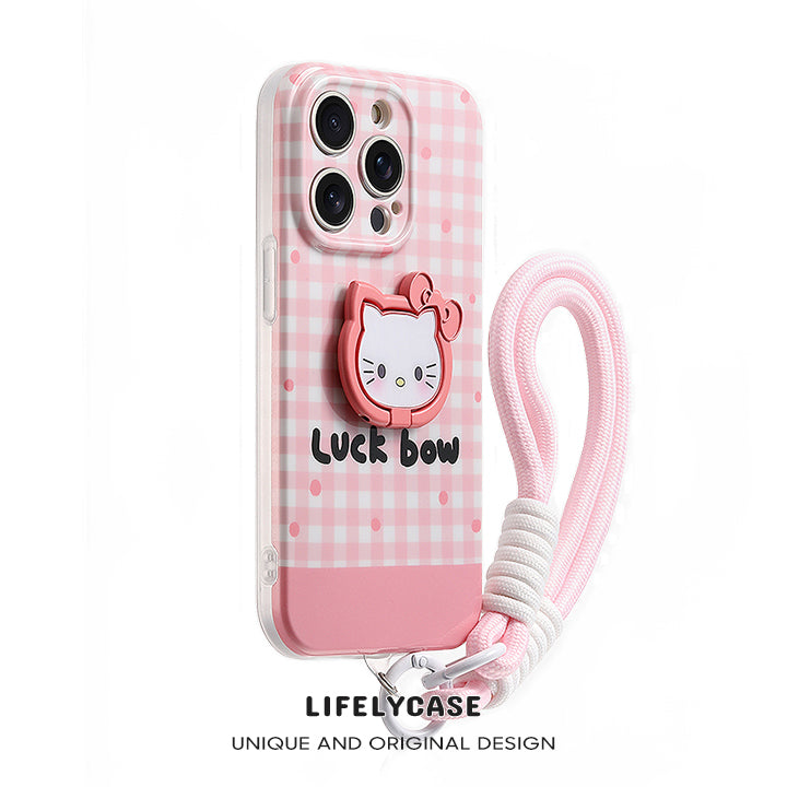 iPhone Lanyard Series | Hello Kitty Folding Stand Phone Case