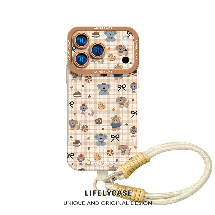 iPhone Lanyard Series | Cartoon Design Liquid Silicone Phone Case