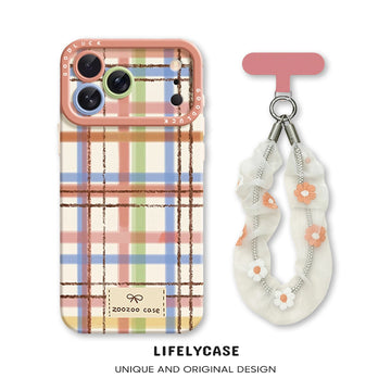 iPhone Beads Series | Vintage Plaid Liquid Silicone Phone Case