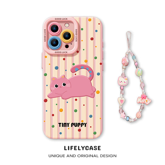 iPhone beads series | Cute Cat Liquid Silicone Phone Case