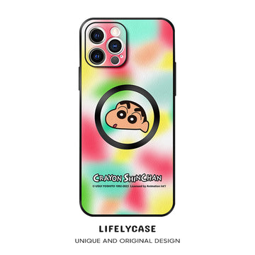 iPhone MagSafe Series | "Crayon Shin-chan" Cartoon Leather Phone Case