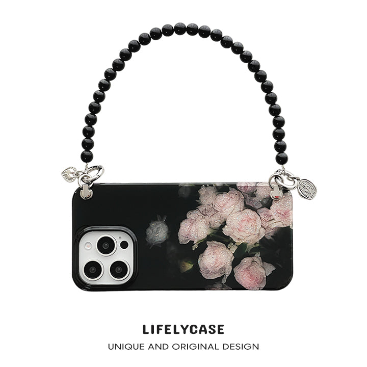 iPhone Lanyard Series | Rose Pearl Chain Phone Case