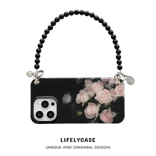 iPhone Lanyard Series | Rose Pearl Chain Phone Case
