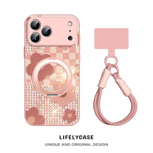 iPhone Lanyard Series | Magnetic Rotating Bracket Cartoon Phone Case