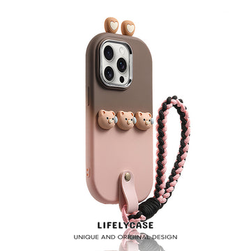 iPhone Lanyard Series | Cartoon Liquid Silicone Phone Case