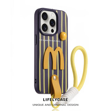 iPhone Lanyard Series |  Cute and Funny Cartoon Leather Phone Case