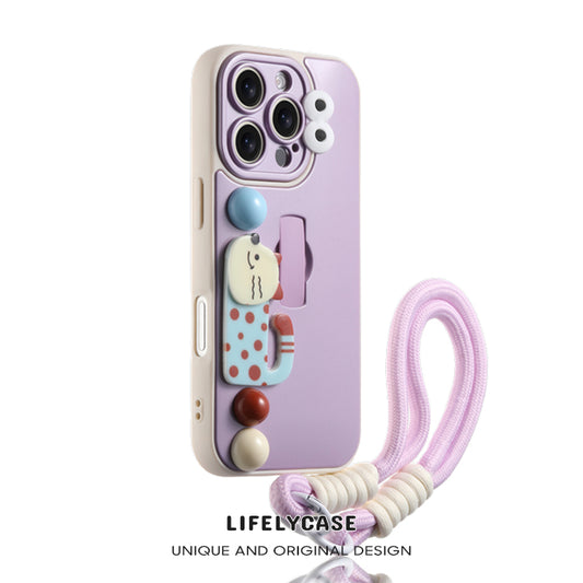 iPhone Lanyard Series | Liquid Silicone Cartoon Phone Case