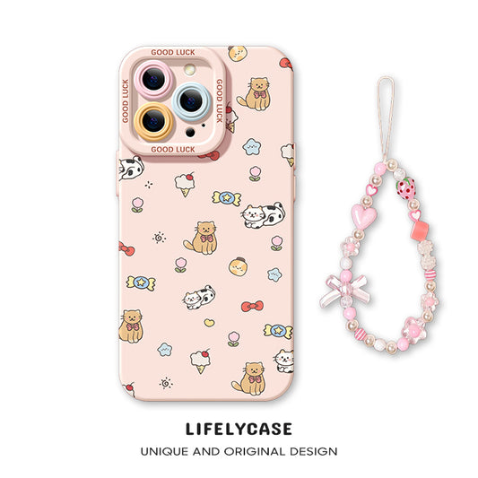 iPhone beads series | Cute Cartoon Liquid Silicone Phone Case