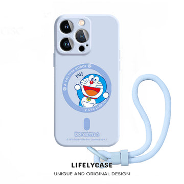 iPhone Lanyard Series | Doraemon Liquid Silicone MagSafe Phone Case