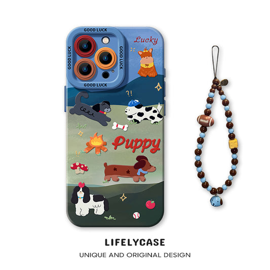 iPhone beads series | Cute Cartoon Liquid Silicone Phone Case