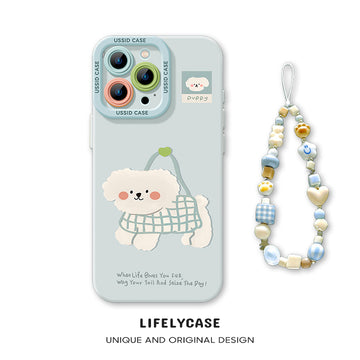 iPhone beads series | Cute Puppy Liquid Silicone Phone Case