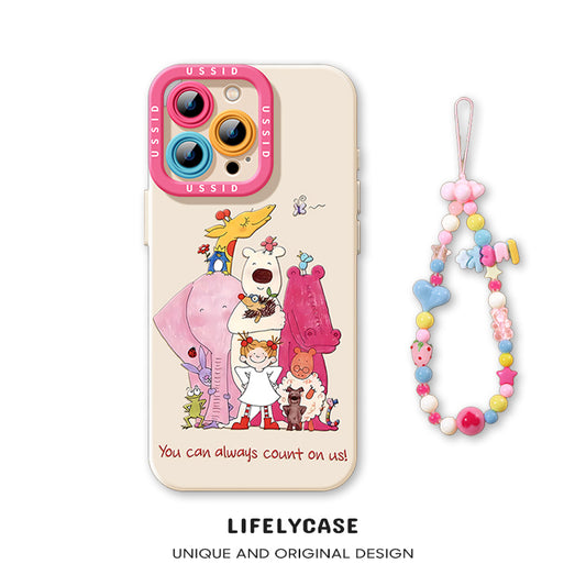 iPhone beads series | Cute Cartoon Liquid Silicone Phone Case