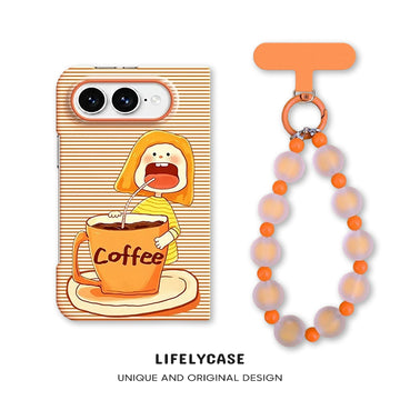 iPhone Duo | Coffee Girl Phone Case with Matching Beaded Bracelet