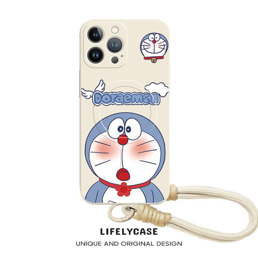 iPhone Lanyard Series | Doraemon Liquid Silicone MagSafe Phone Case