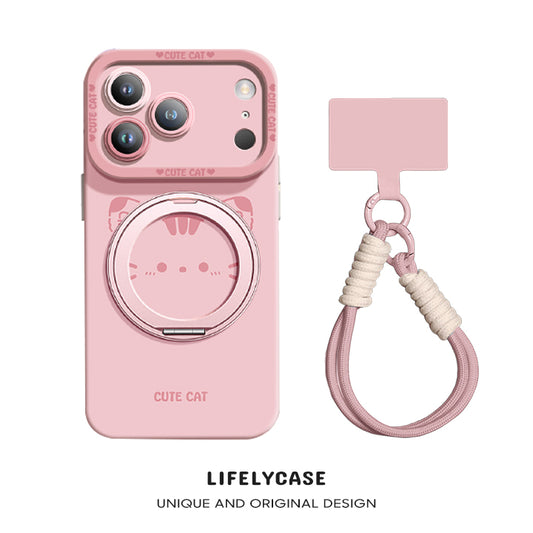 iPhone Lanyard Series | Magnetic Rotating Bracket Cartoon Phone Case