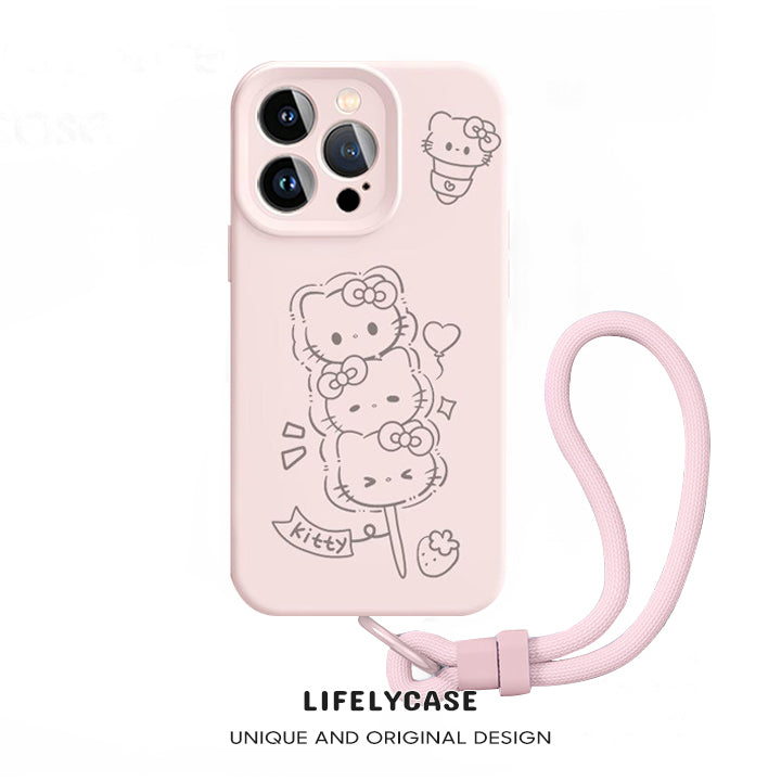 iPhone Lanyard Series | Hello Kitty Liquid Silicone MagSafe Phone Case