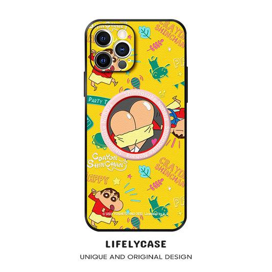 iPhone MagSafe Series | Crayon Shin-chan Cartoon Leather Phone Case