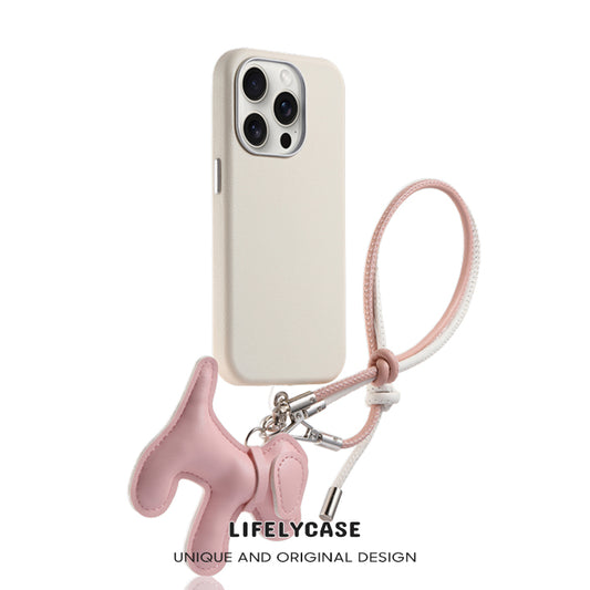 iPhone Lanyard Series | Genuine Leather Phone Case with Free Dachshund Pendant